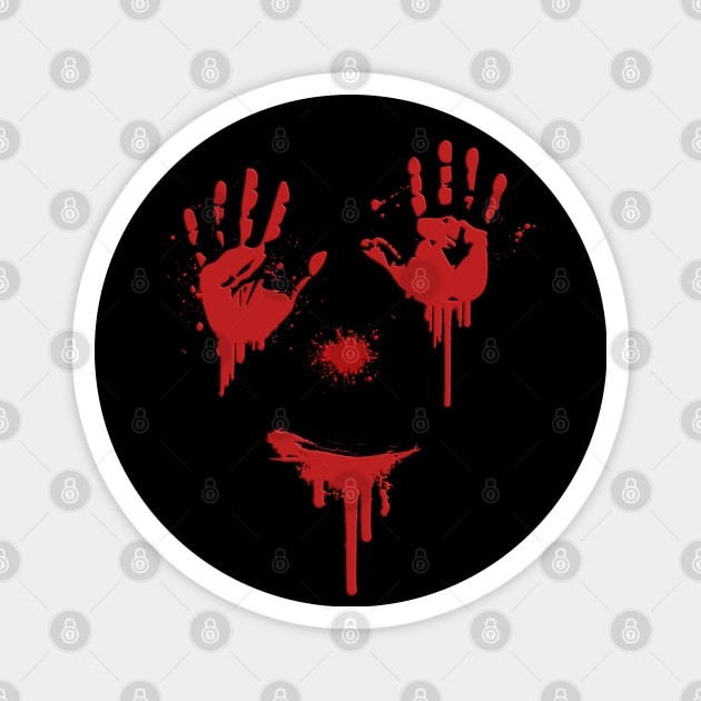 Bloody Hands Smile Halloween Magnet by BurunduXX-Factory